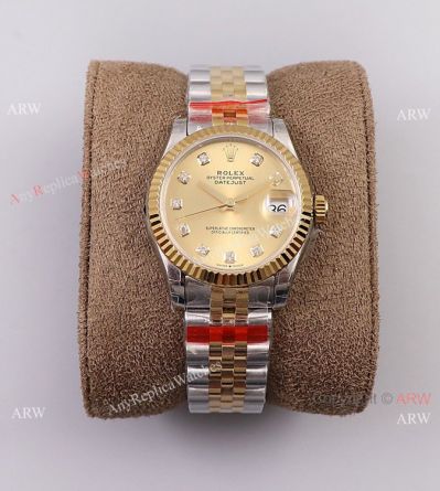 (TW) SWiss Copy Rolex Datejust Gold Diamond Watch 31mm Swiss eta2836